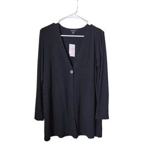 J Jill Sweater Womens Small Petite One Button Pockets Office Church Basic